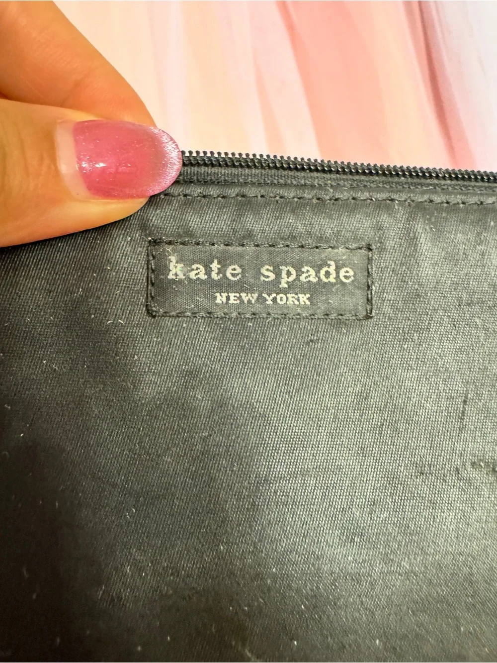 👛kate spade new york Black Zipper Makeup Bag Cosmetic Pouch